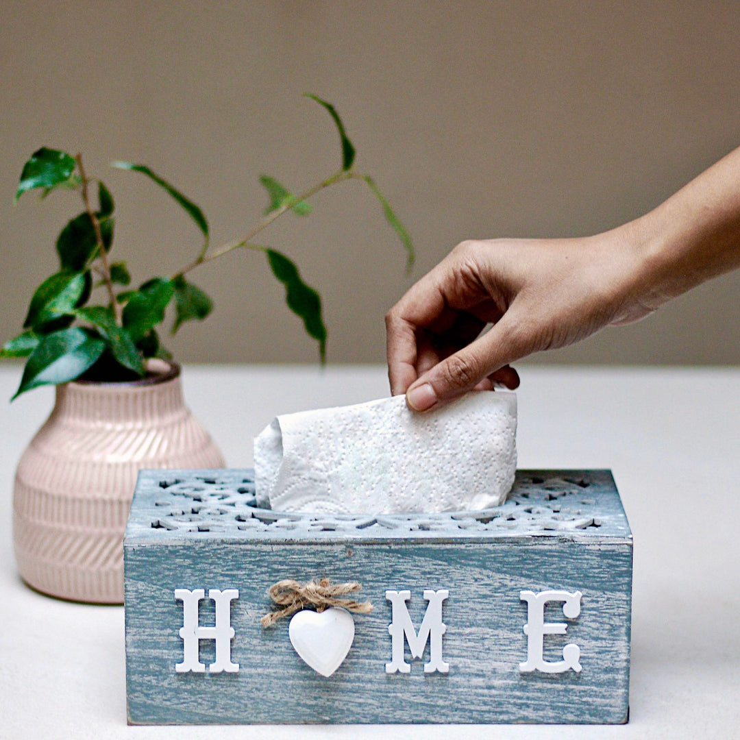wooden tissue box