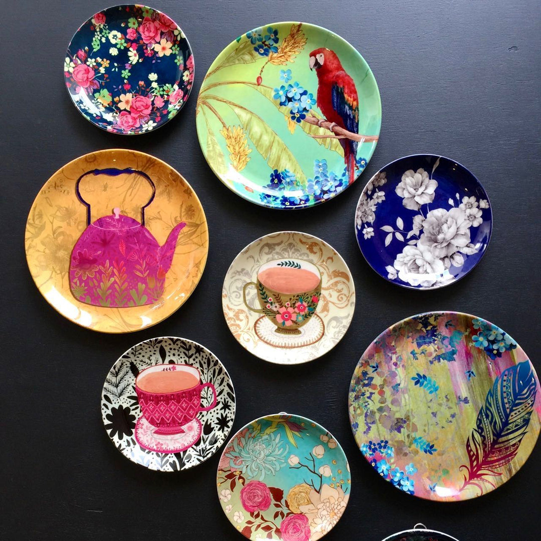 floral decorative wall plates