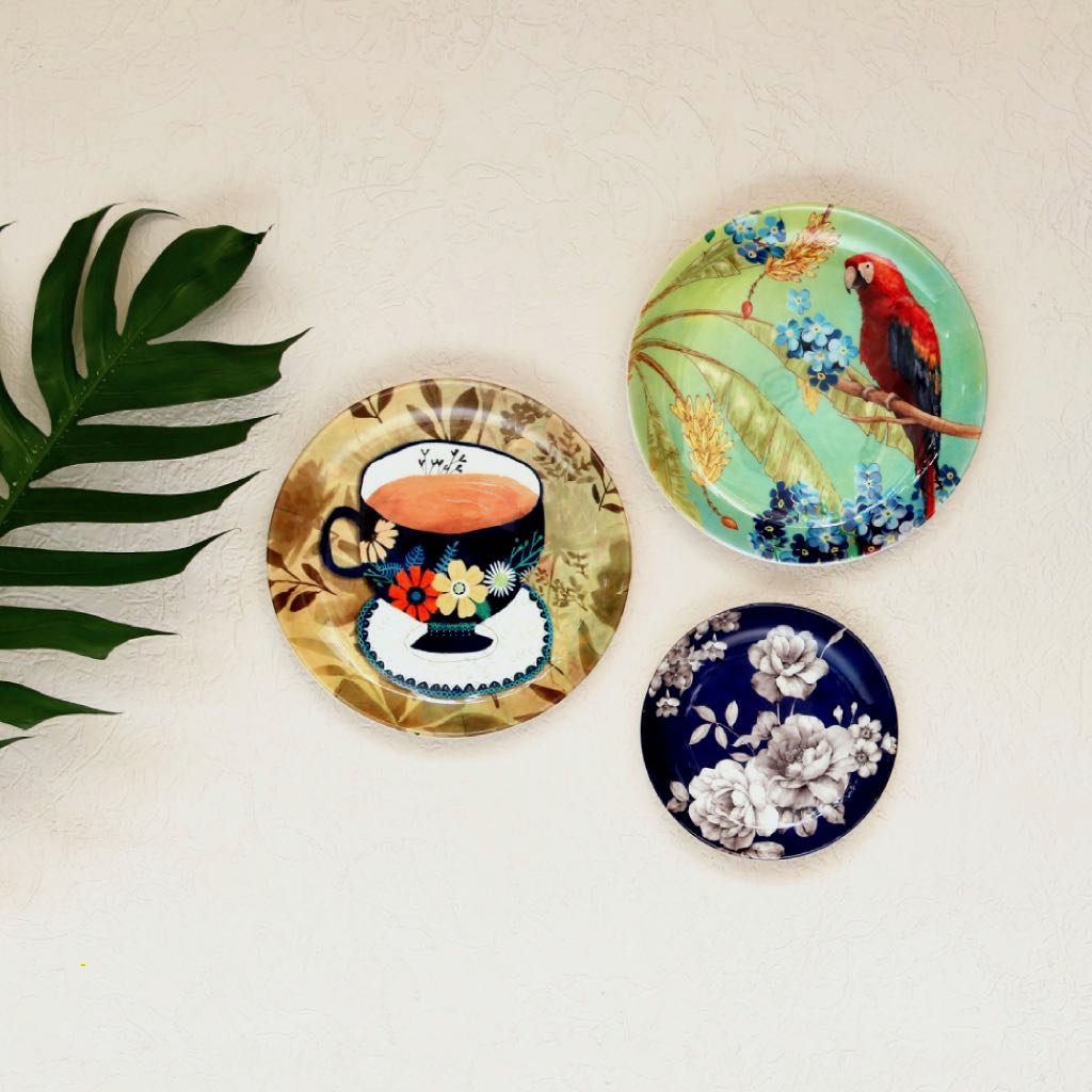 floral decorative wall plates