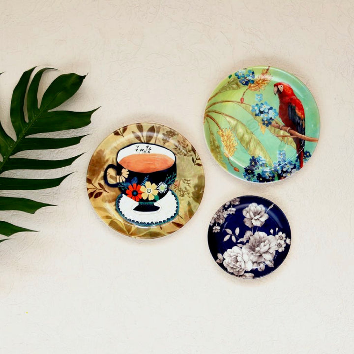 floral decorative wall plates