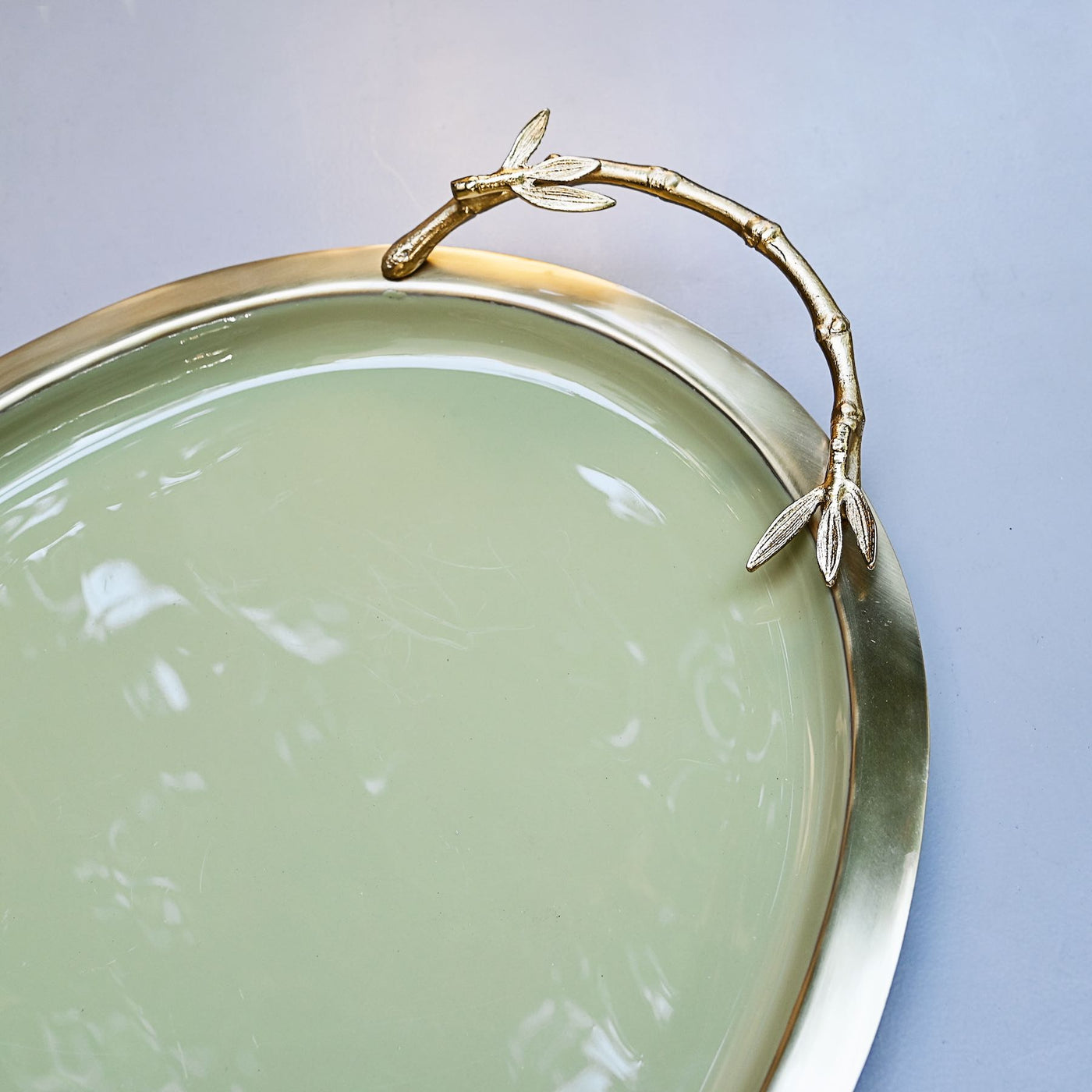 Oval Tray Gold & Green