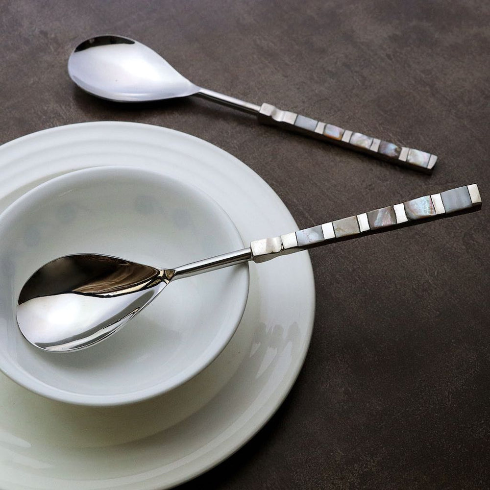serving spoons made of mother of pearl