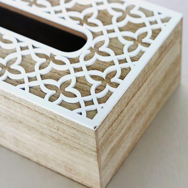 wooden tissue box with cutwork