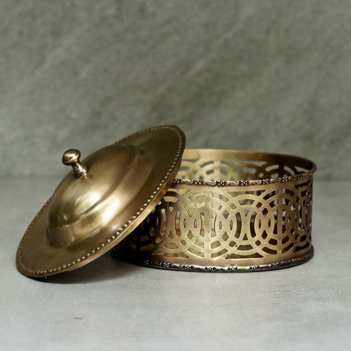 brass box with cutwork