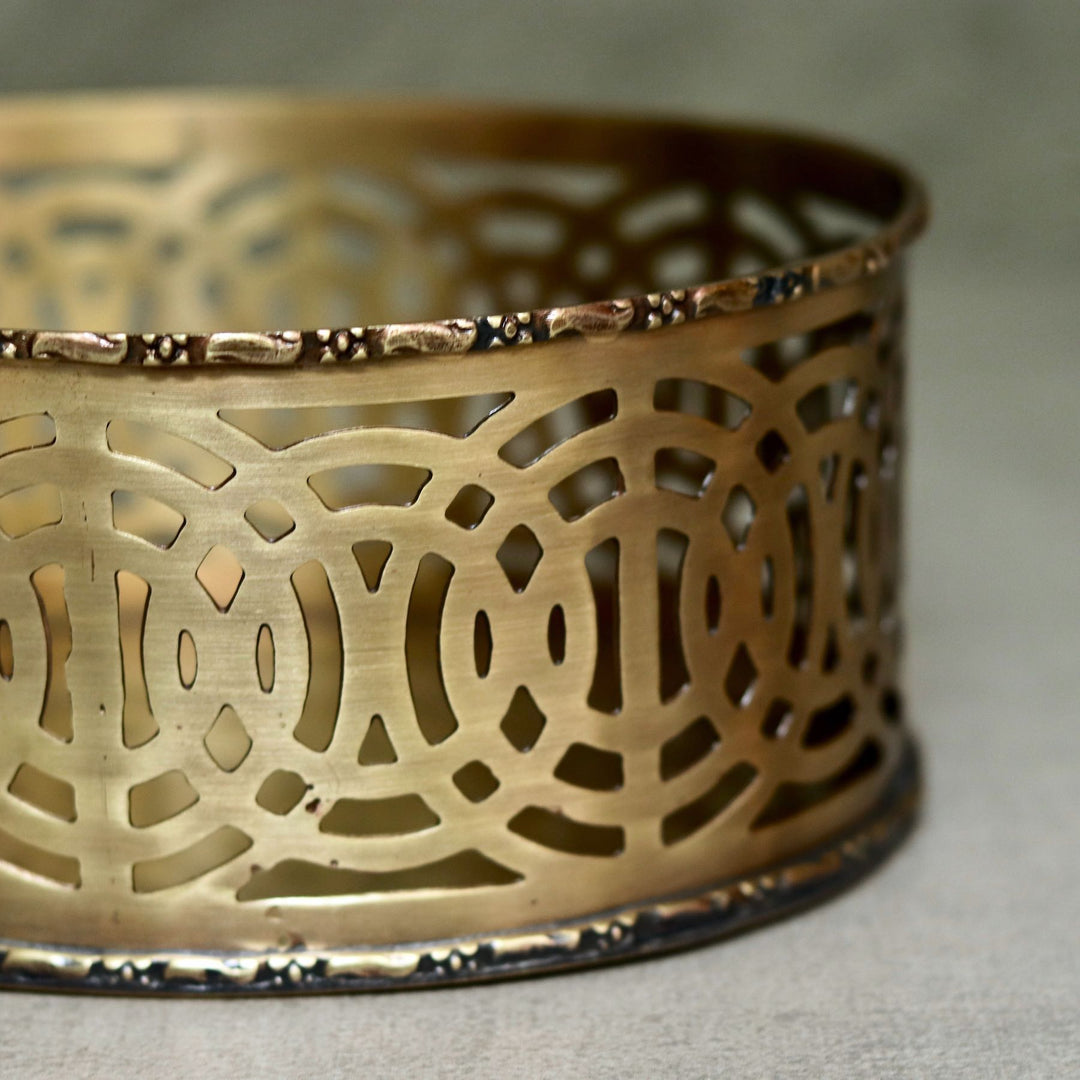 brass box with cutwork