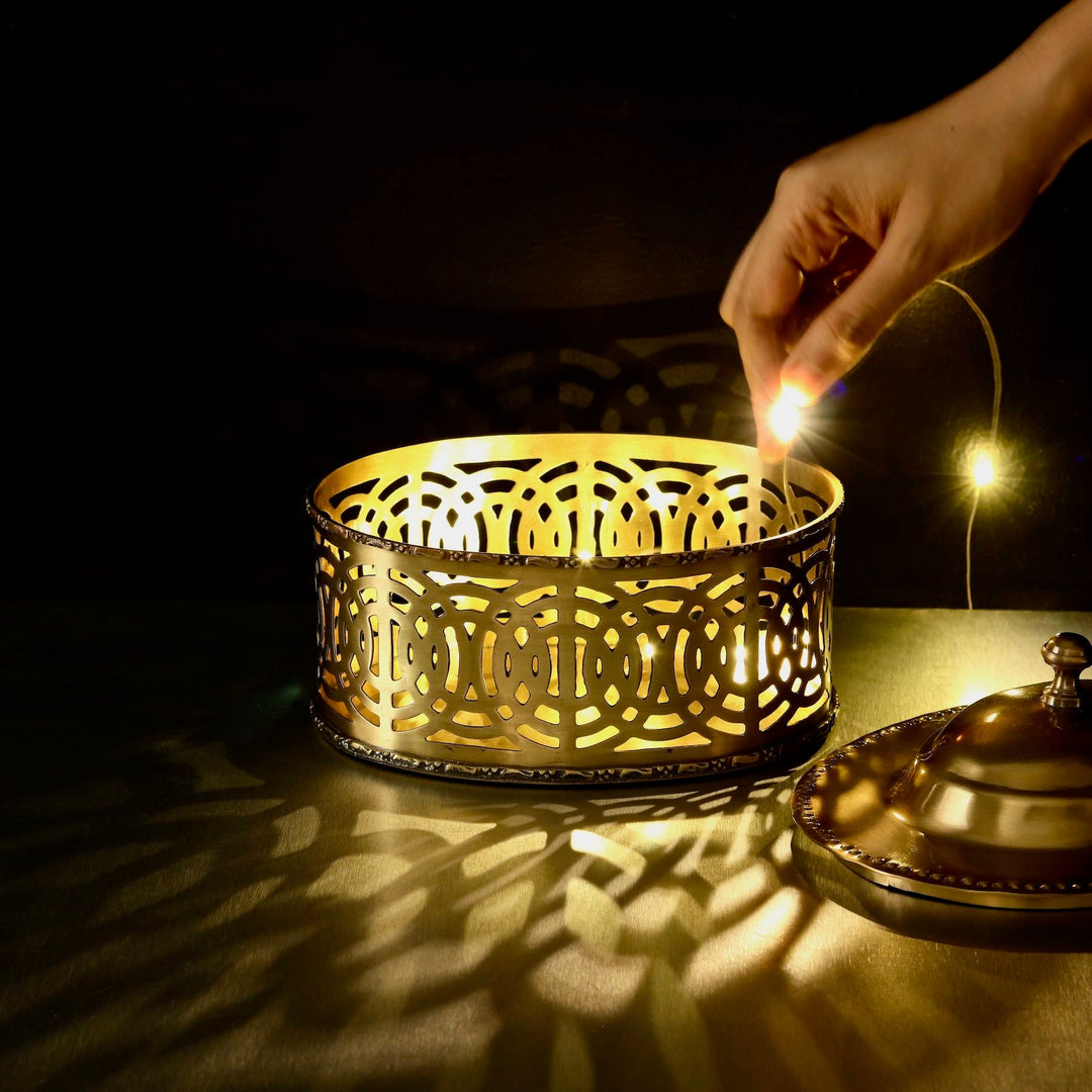 brass box with cutwork