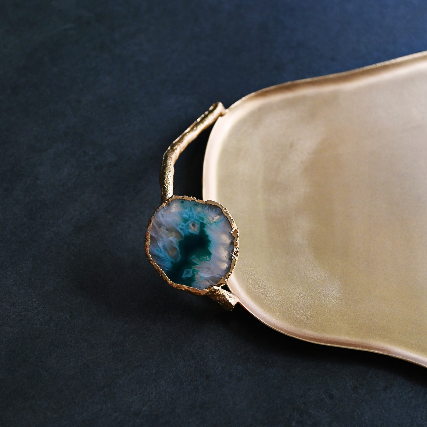 Agate & Gold Decorative Tray