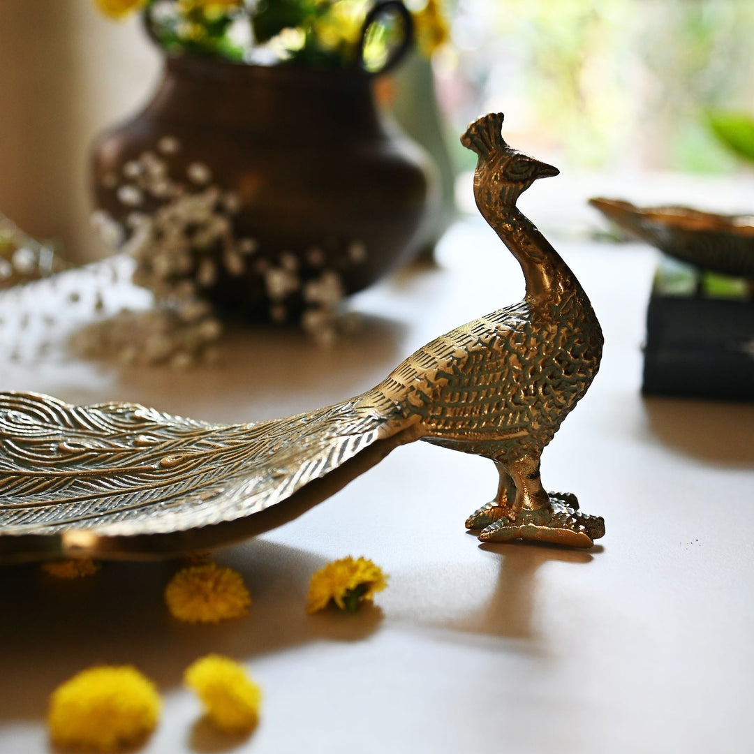 antique peacock showpiece