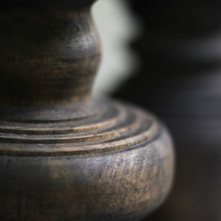 Wood Pillar Candlestand Set