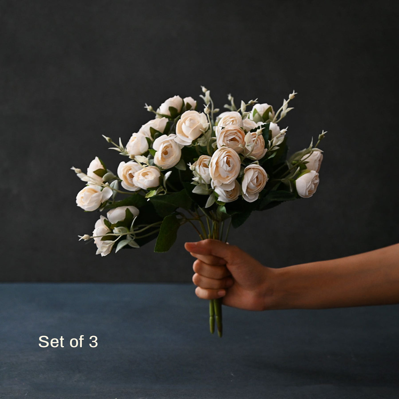 Artificial White Rose - Set of 3