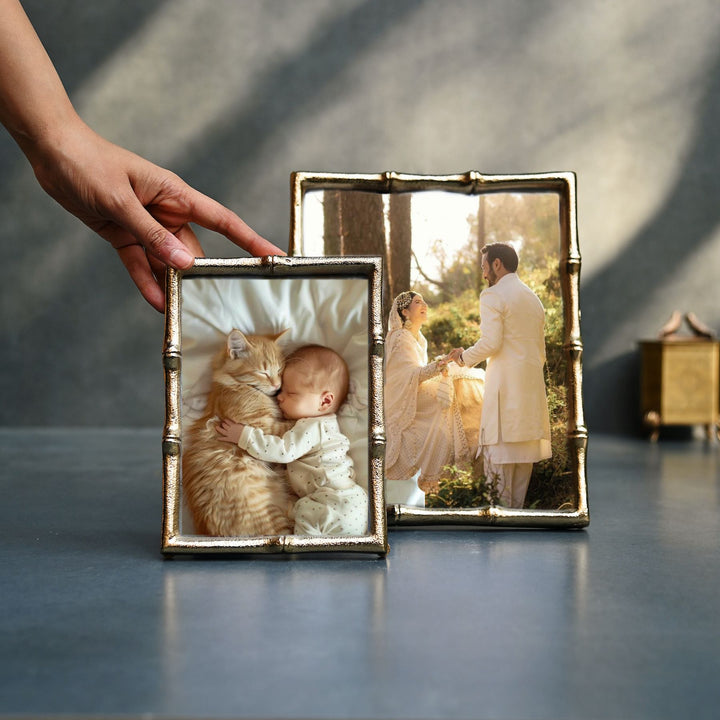 golden bamboo photo frame set