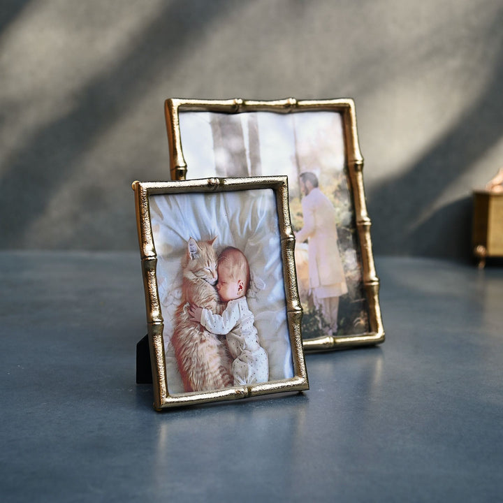 golden bamboo photo frame set