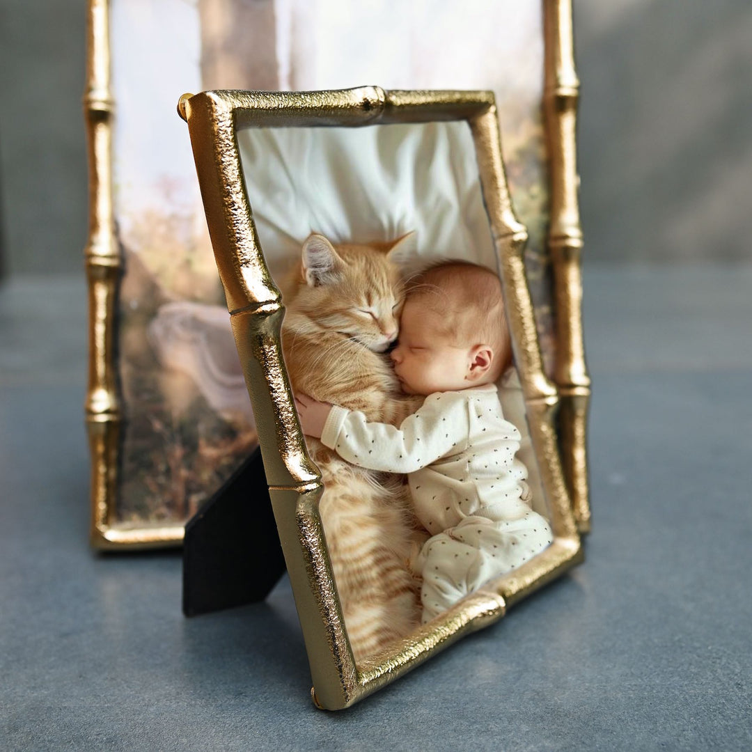 golden bamboo photo frame set