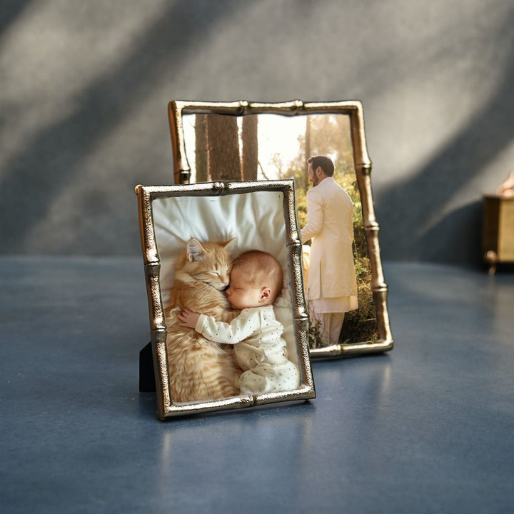 golden bamboo photo frame set