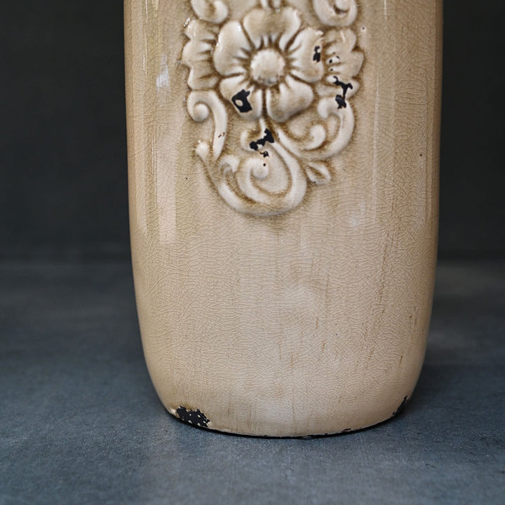 beige ceramic vase