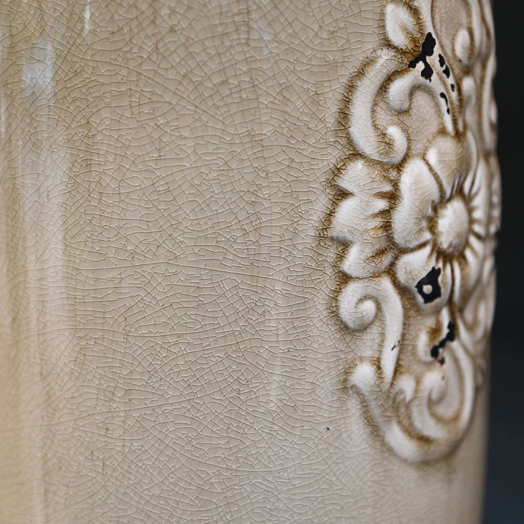 beige ceramic vase