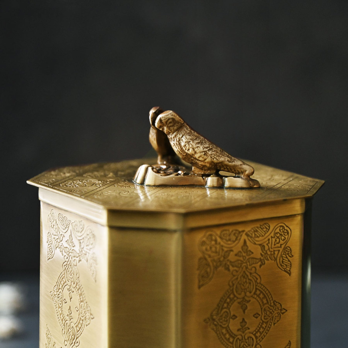 Brass Square Ornamental Box