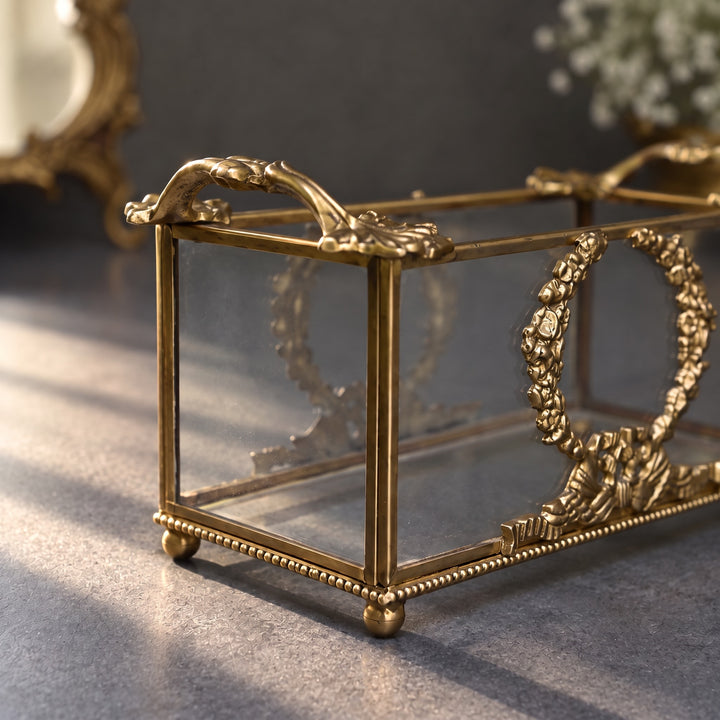 Glass & Brass Tabletop Caddy
