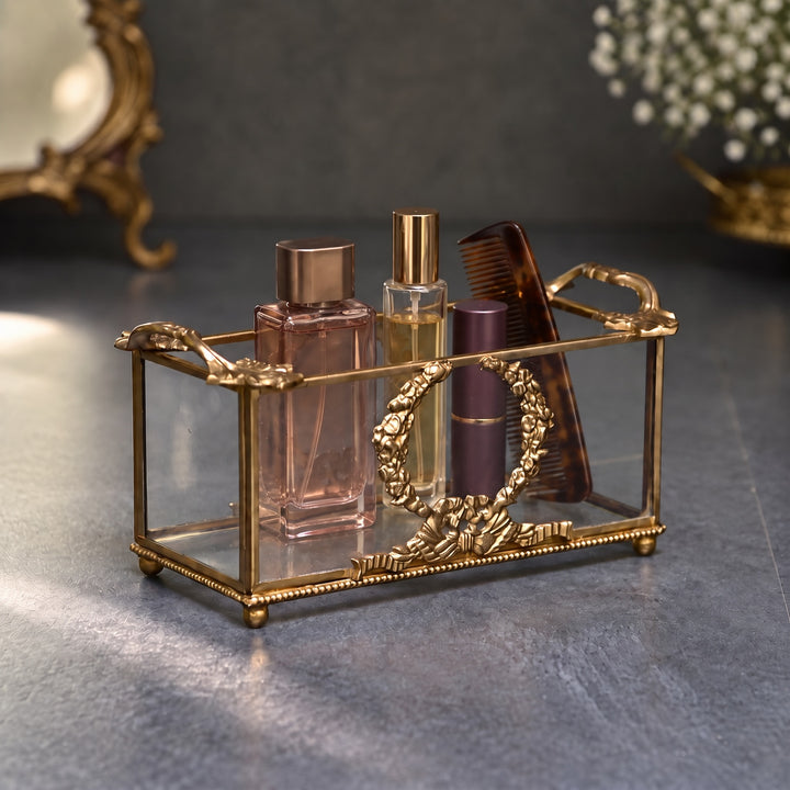 Glass & Brass Tabletop Caddy