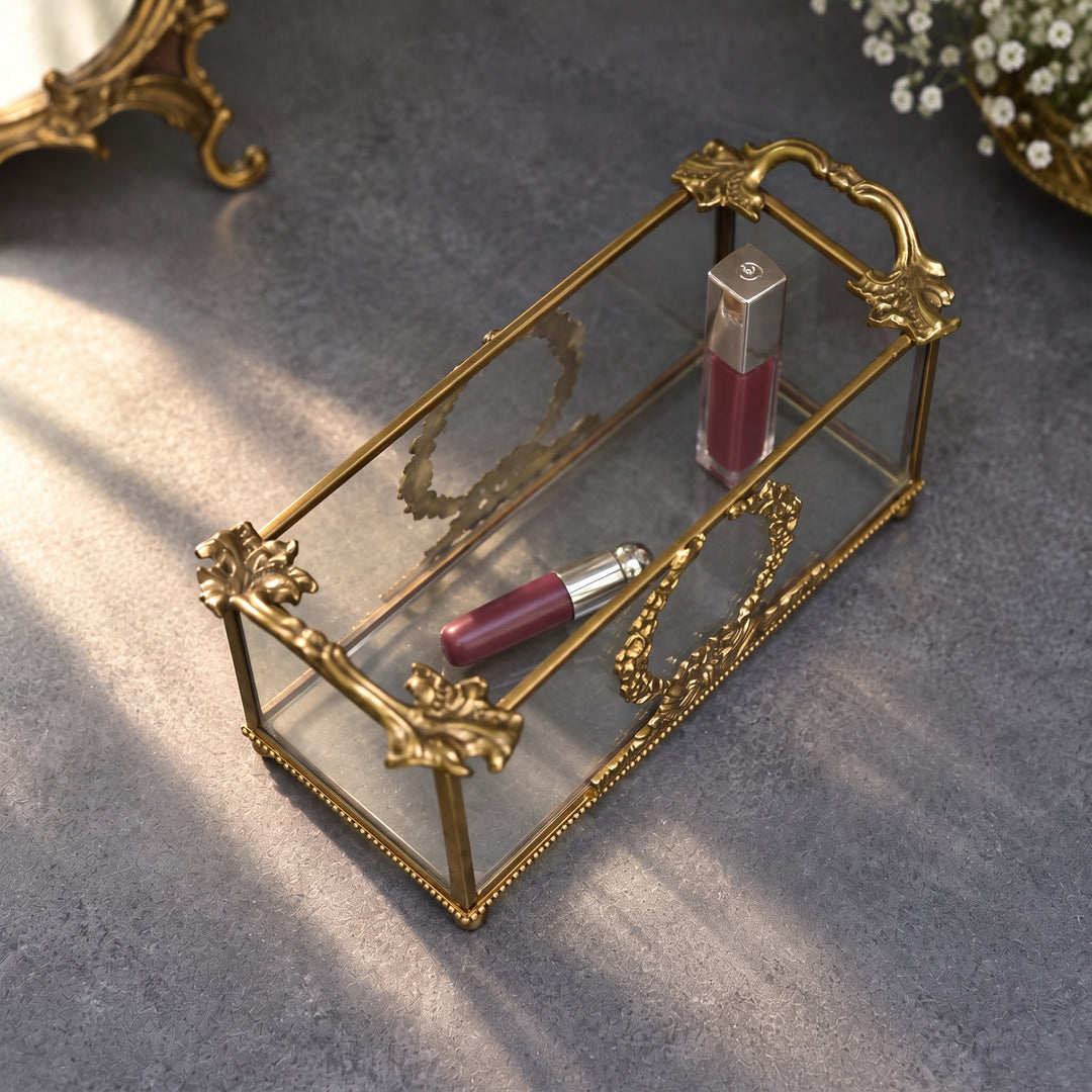 Glass & Brass Tabletop Caddy