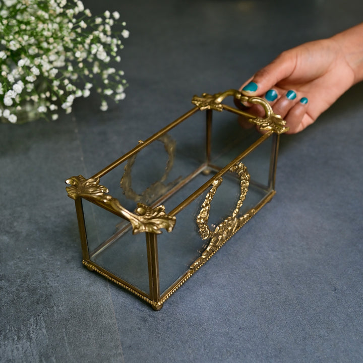 Glass & Brass Tabletop Caddy