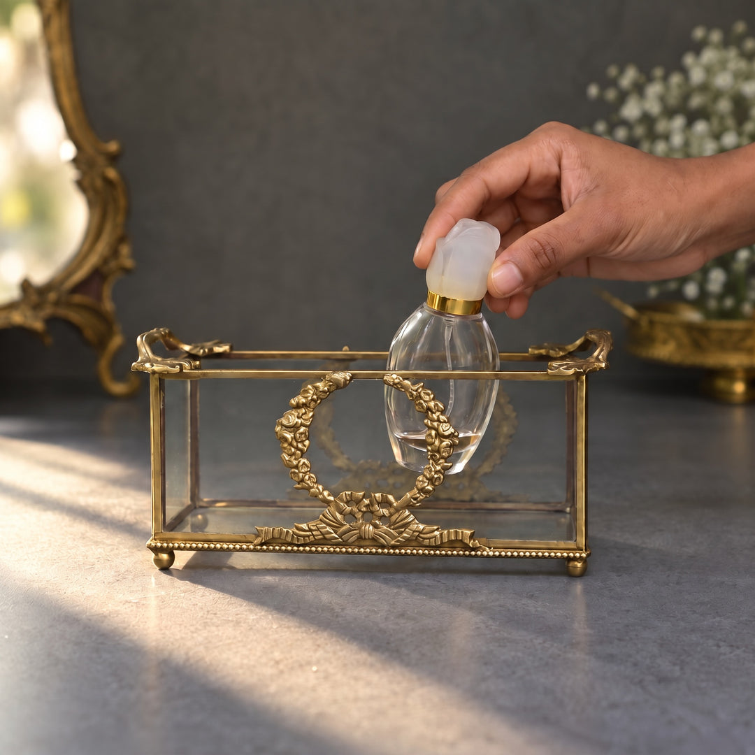 Glass & Brass Tabletop Caddy