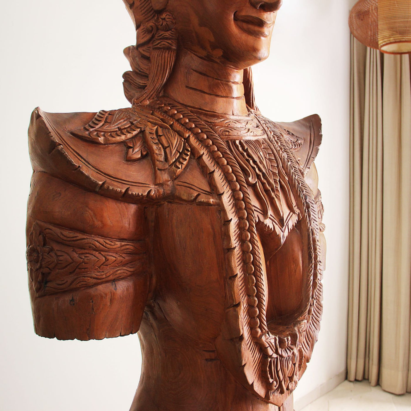 Brown Tara Lanna Princess Teak Wood Statue