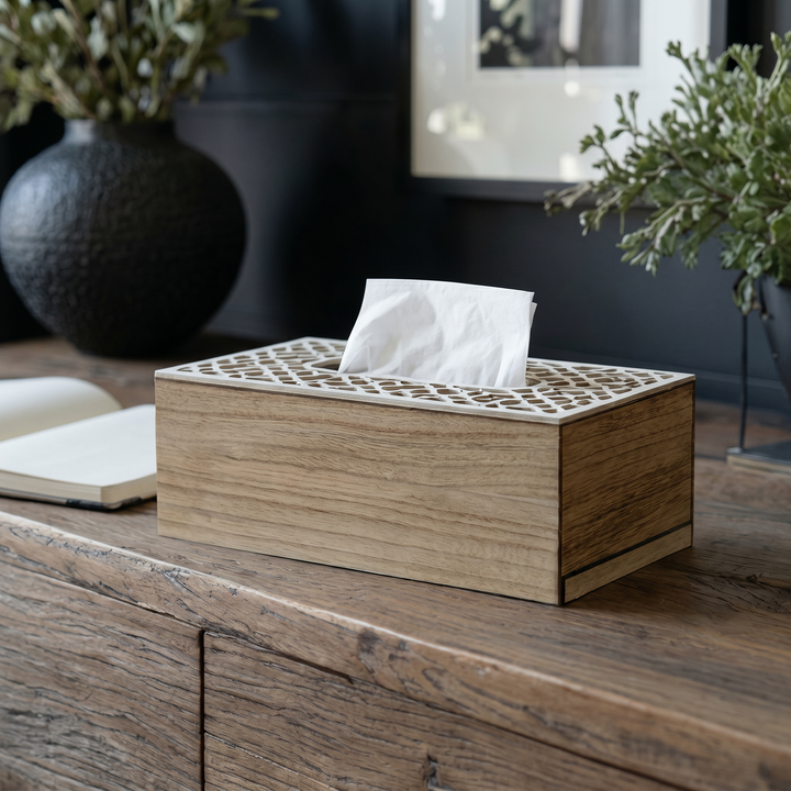 Cutwork Wooden Tissue Box