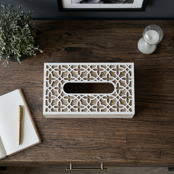 Cutwork Wooden Tissue Box