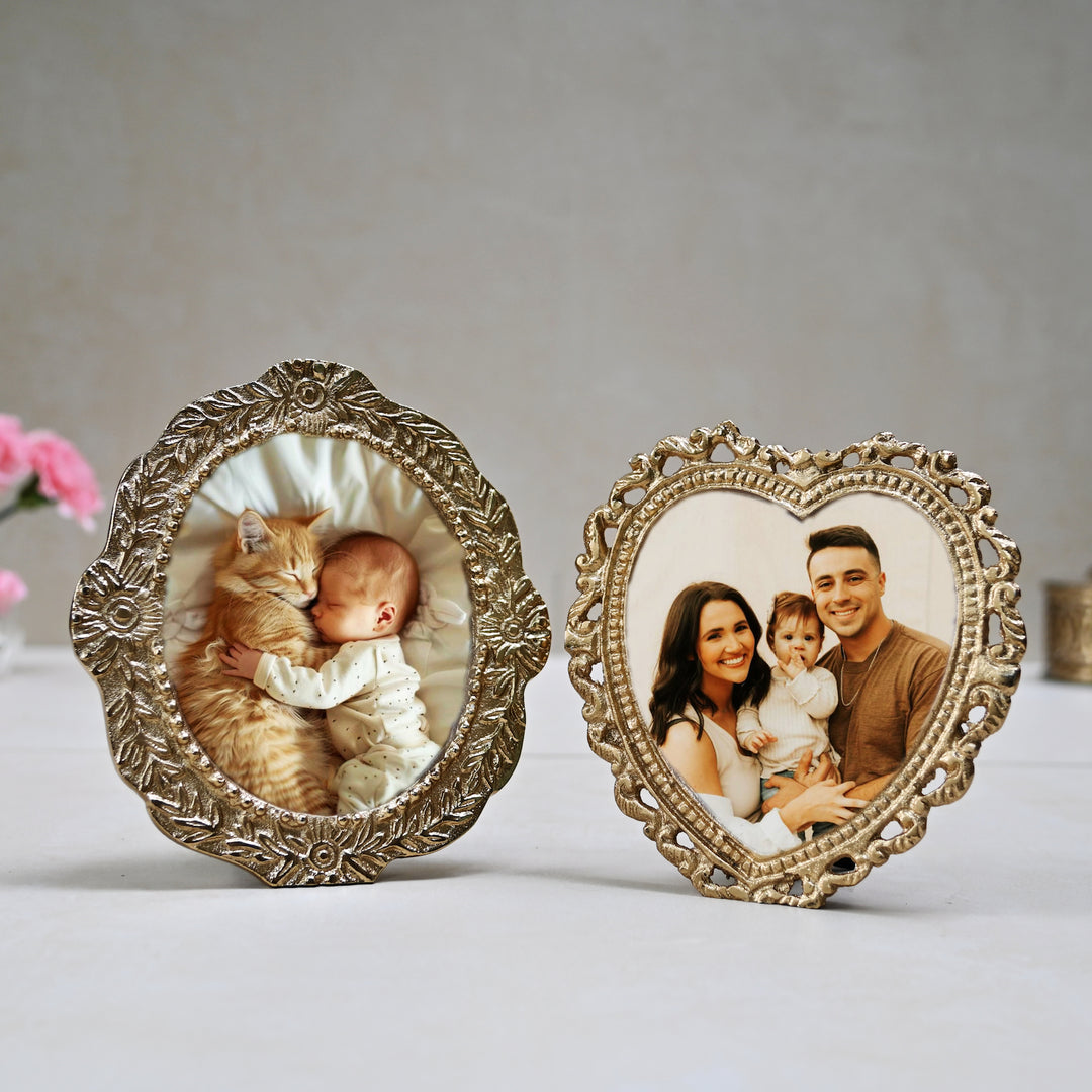 small golden photo frames