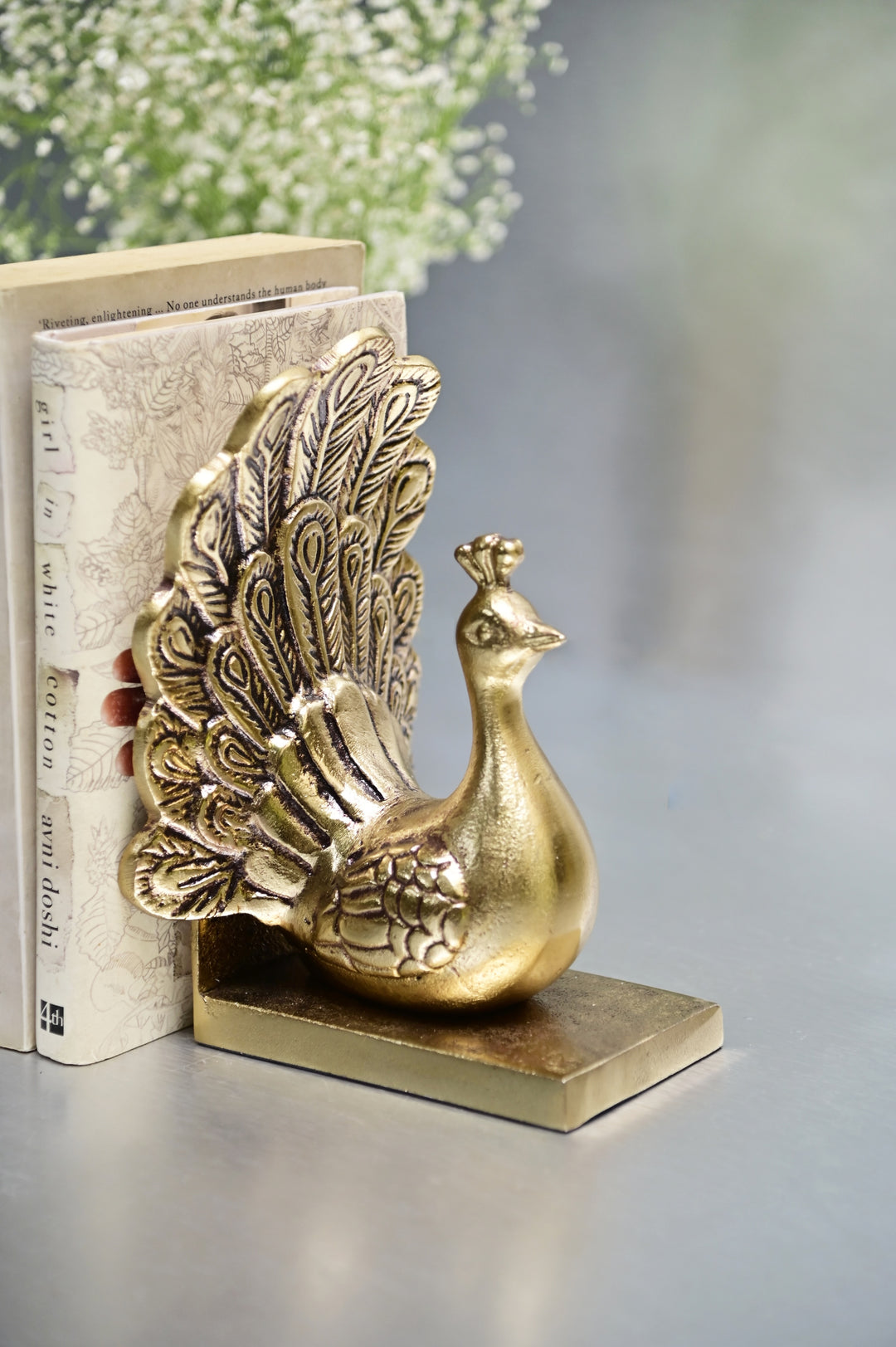 Peacock Bookends Gold