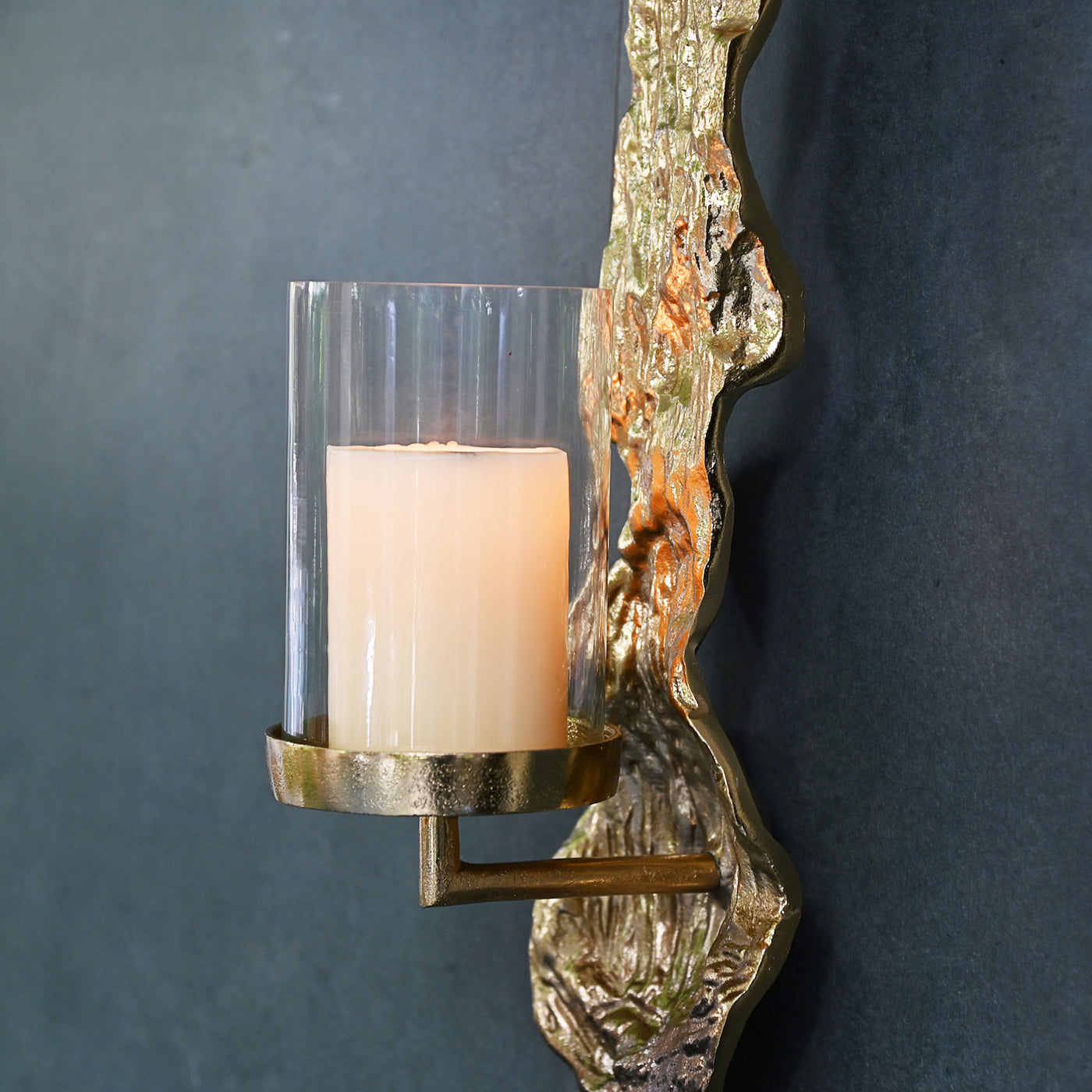golden wall candle holder