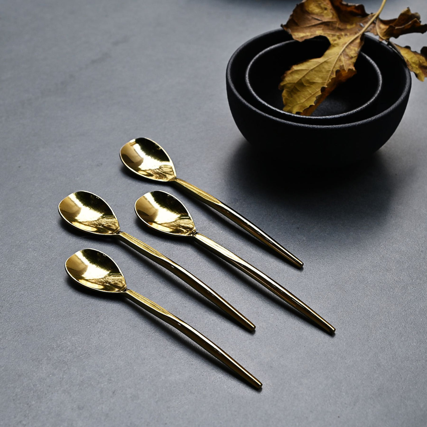 sleek gold table spoons