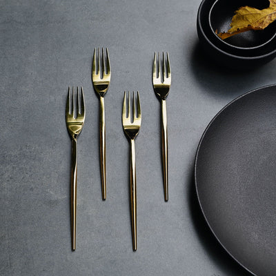 sleek gold table forks