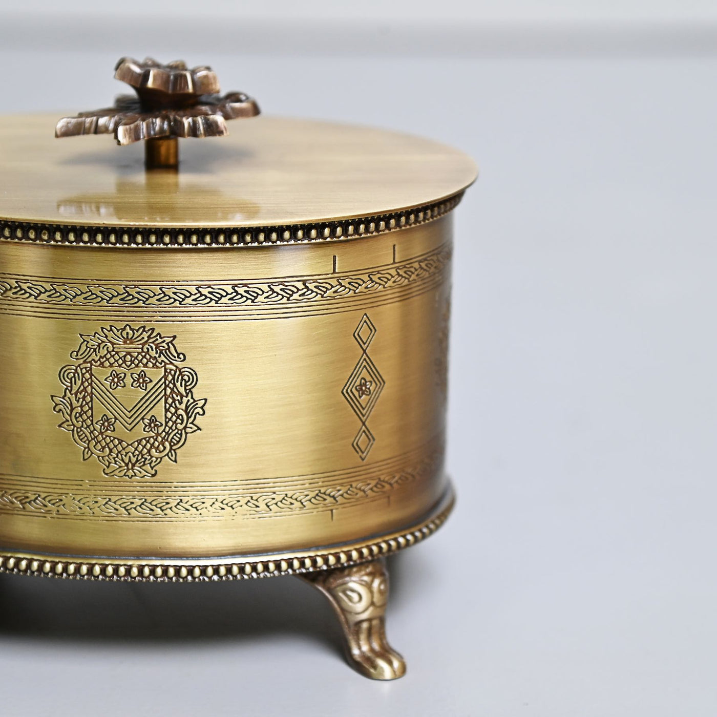 Brass Round Ornamental Box