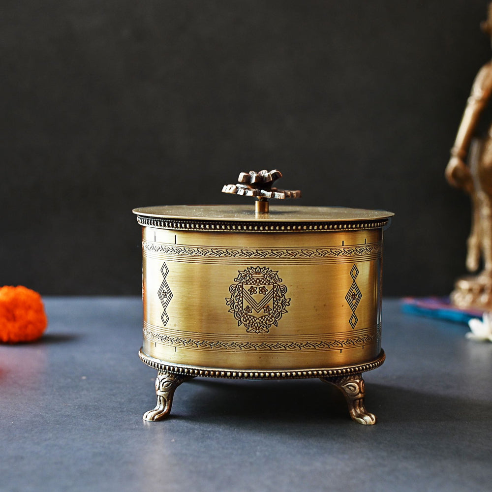 decorative brass box with lid