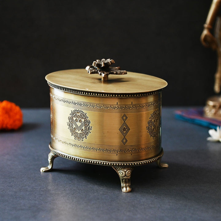 decorative brass box with lid