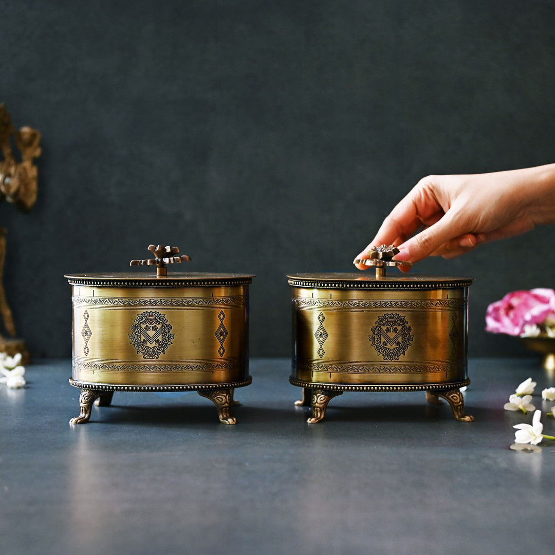 decorative brass box with lid