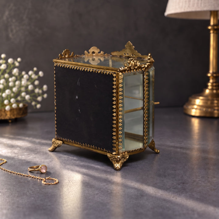 Glass & Brass Jewellery Cabinet