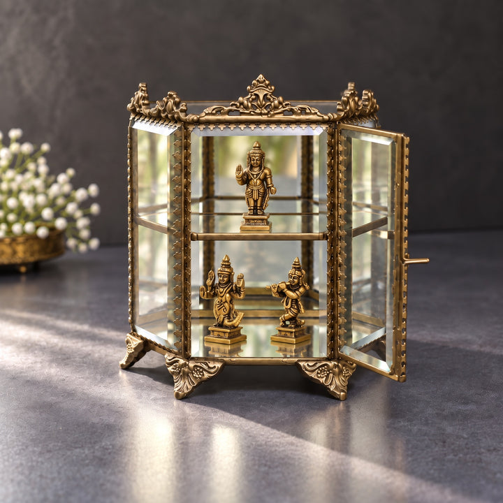 Glass & Brass Jewellery Cabinet
