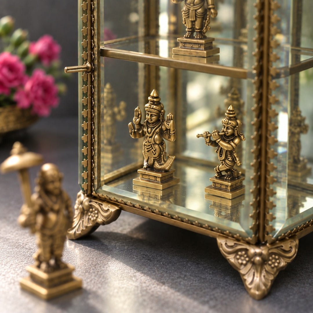 Glass & Brass Jewellery Cabinet
