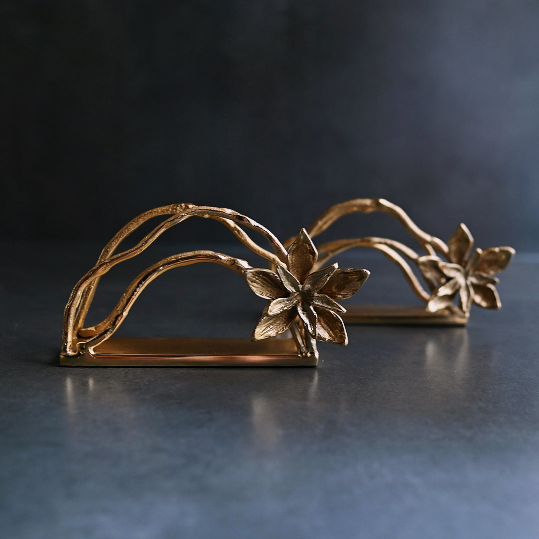 Gold Floral Napkin Holder