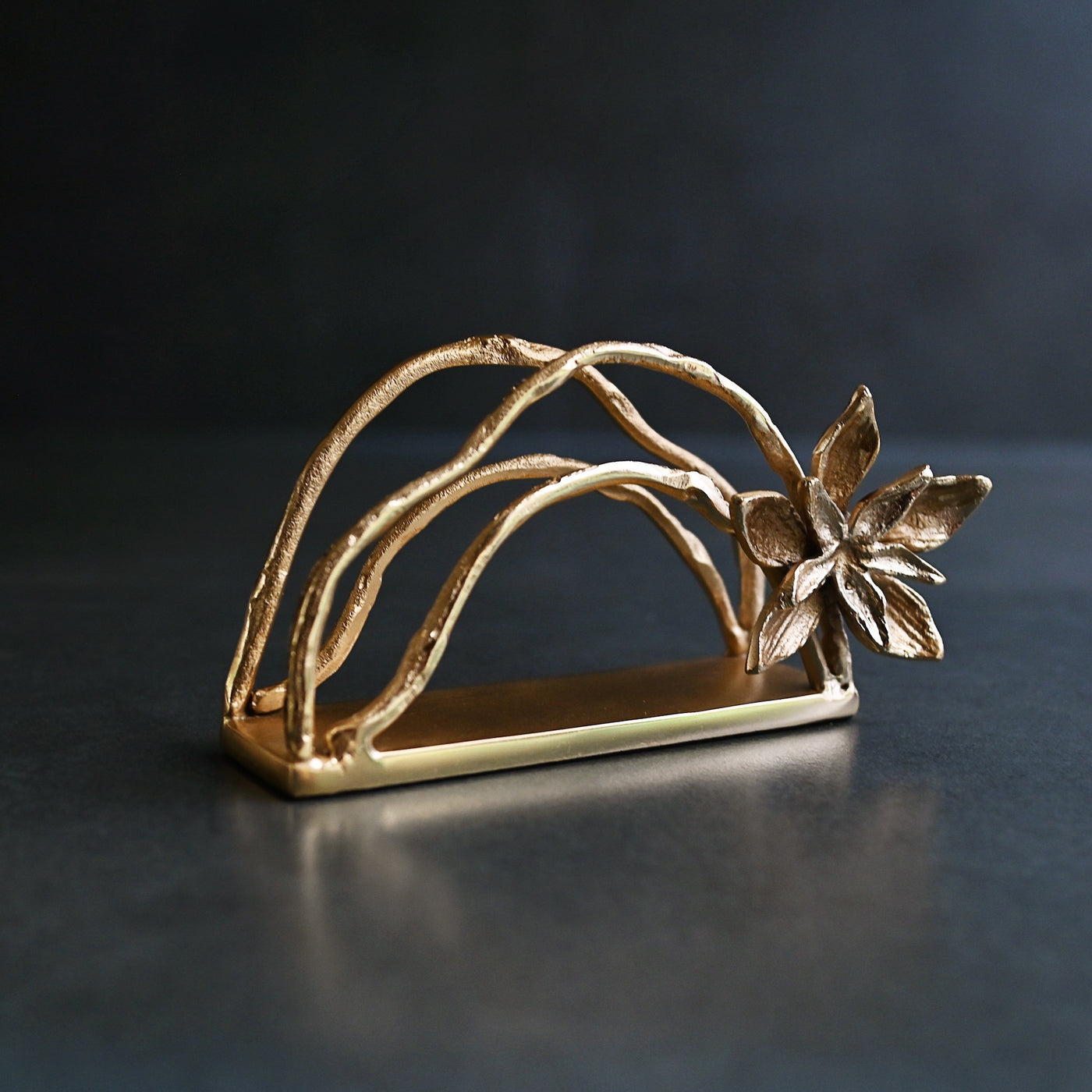 Gold Floral Napkin Holder