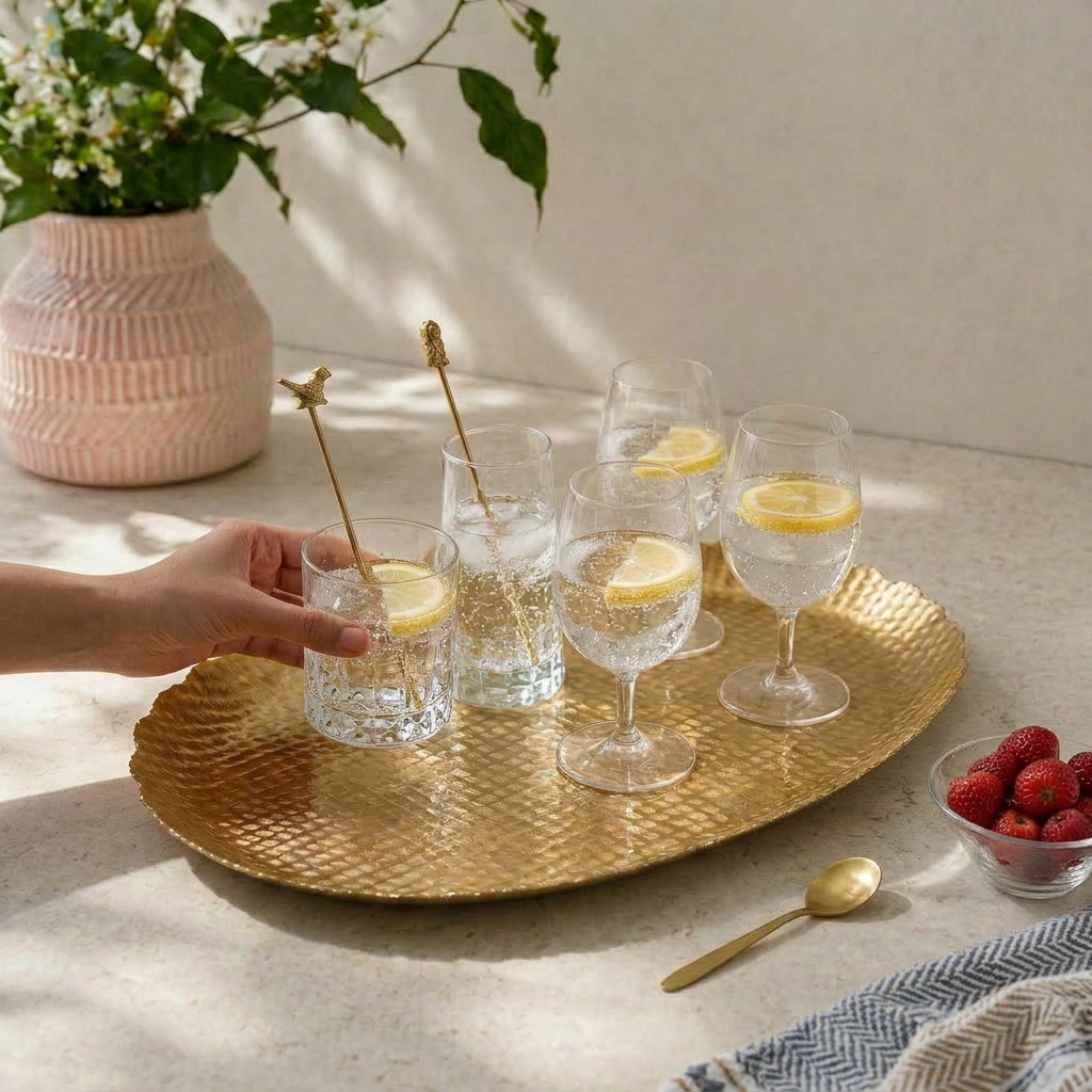 Gold Oval Tray