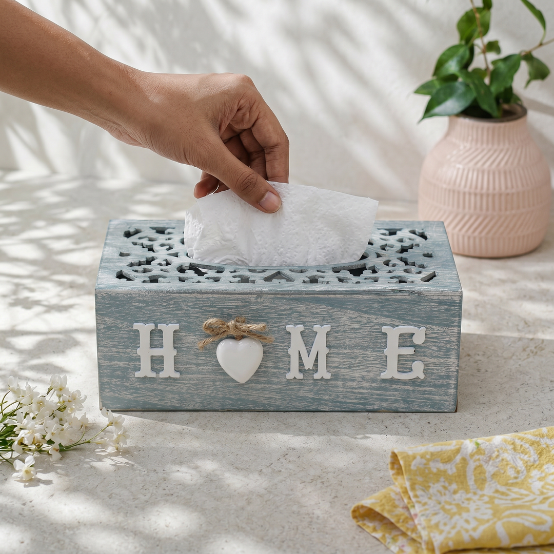 Home Wooden Tissue Box