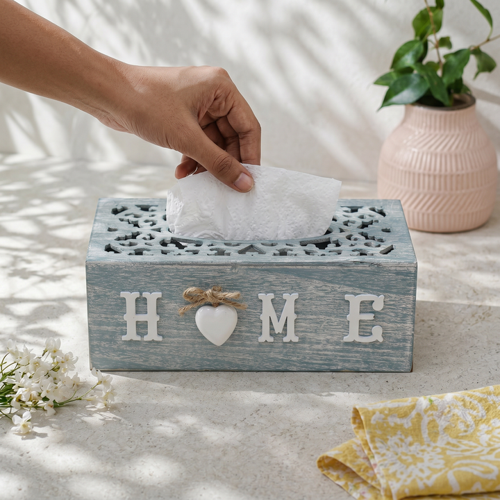 Home Wooden Tissue Box