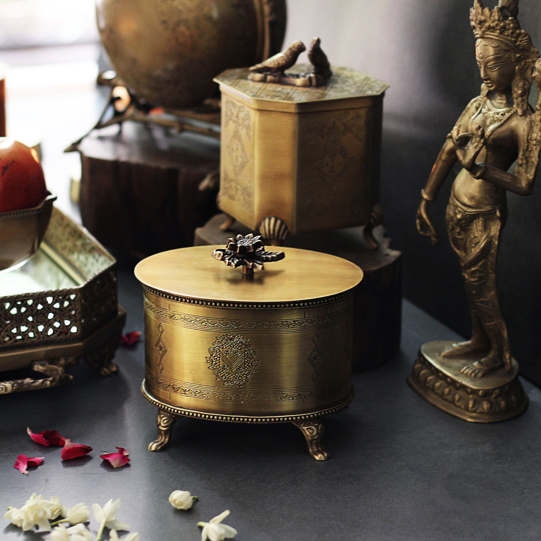 decorative brass box with lid