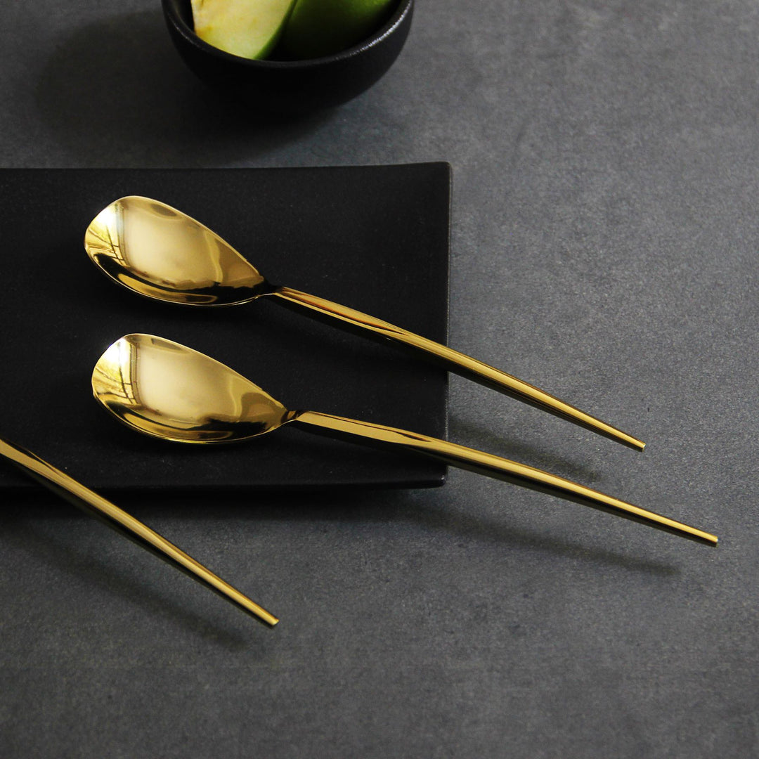 sleek gold table spoons