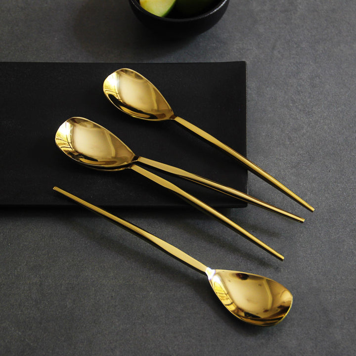 sleek gold table spoons