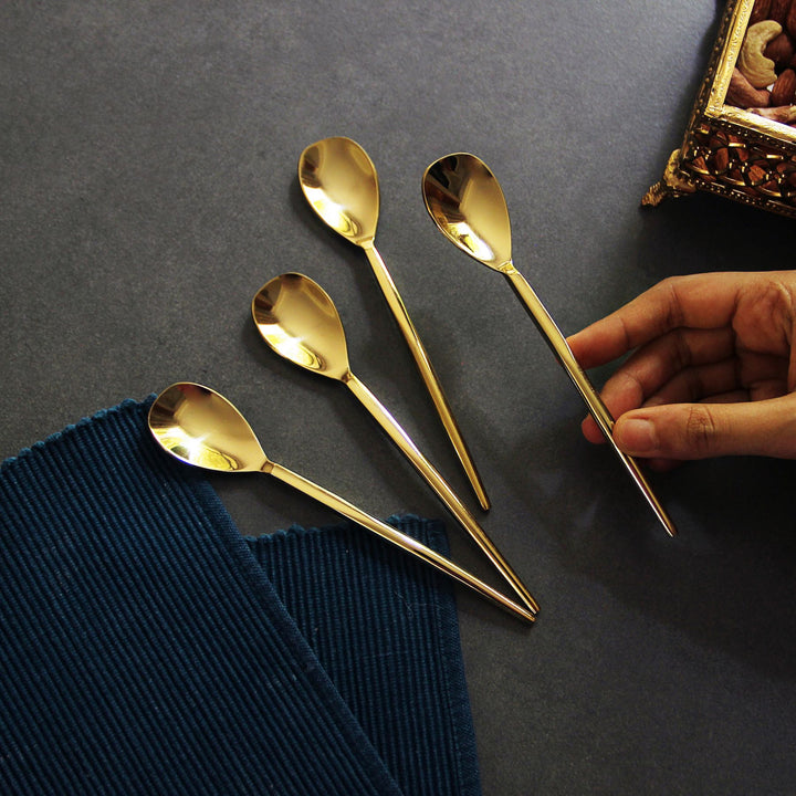 sleek gold table spoons